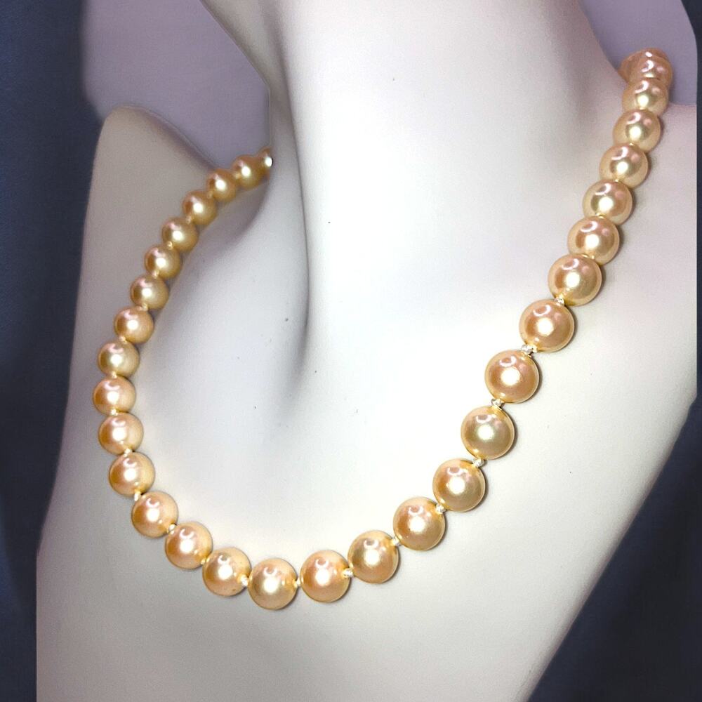 White String Of Simulated Pearls 15" Necklace! - image 1
